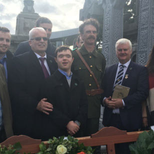 Members of Ashe Family at State Commemoration. Also GAA President Aogán Ó Fearghaíl